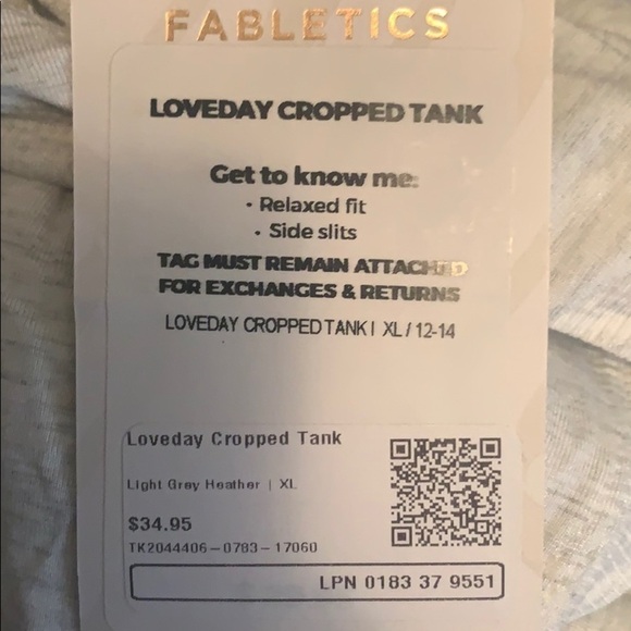 Fabletics cropped racerback tank, light gray, XL - Picture 6 of 8
